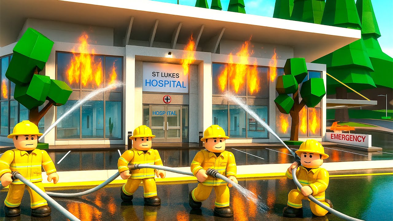 RESGATE NO HOSPITAL EM CHAMAS🔥incêndio no Brookhaven RP!