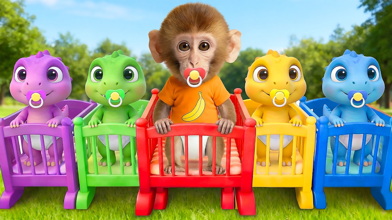 Baby T-Rex Care Song  | I Want It Song |  Monkey Learn Colors | RooRoo Monkey  Kids Song