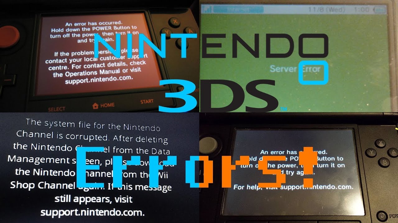 Nintendo 3DS All Errors! + forgotten Wii error