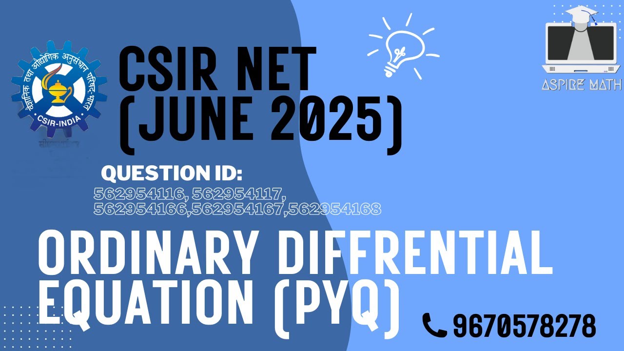 Ordinary diffrential equation || CSIR NET June 2025 || PYQ #csirnet #gate #iit #iitjam