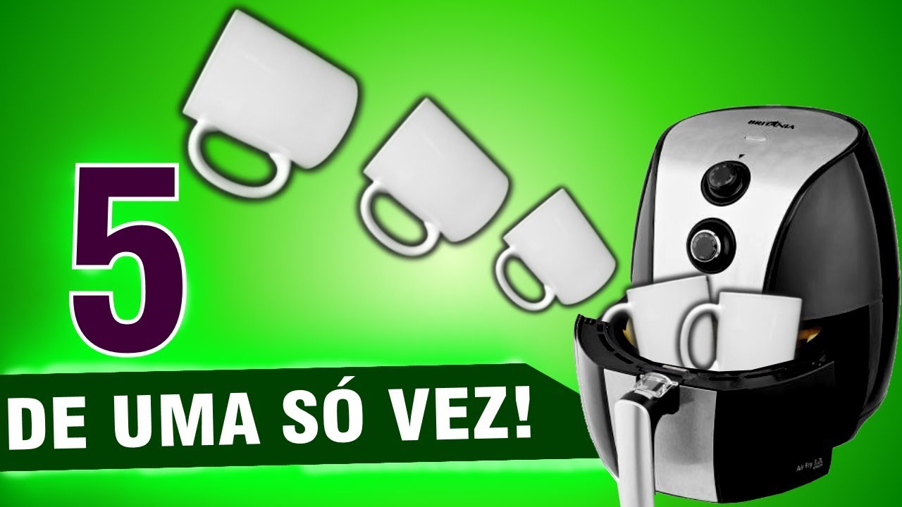 Como Estampar Canecas na Airfryer 5 De VEZ ( Caneca Mini ) - Sublimação