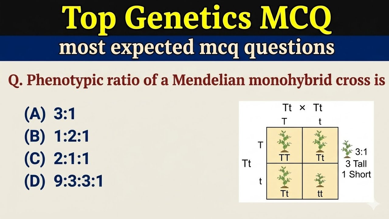 Genetics mcq || genetics mcqs || Mendelian Genetics (2)