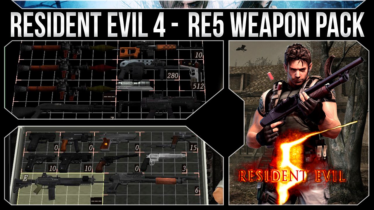 Resident Evil 4 PC - Mods de Armas - Pack Armas do Resident Evil 5
