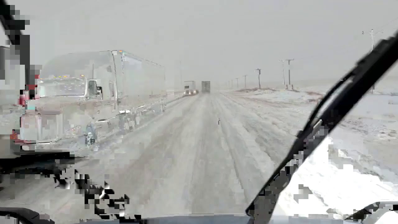 Trucking a Dangerous Hwy on Snow & Ice. Southbound and Down Hwy 287 CO, OK, TX
