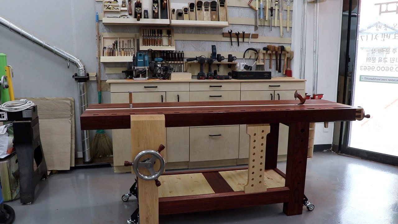 Roubo Workbench 3 -  Dog Hole Strip, Tail Vise, Leg Vise