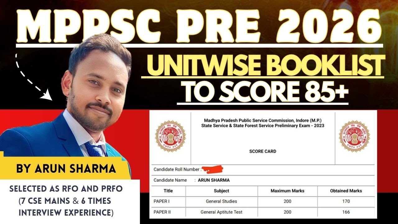 MPPSC Pre 2026 UnitWise Best Books 🔥| Best Books For MPPSC Pre 2026 👍 | MPPSC 2026 Booklist 👍