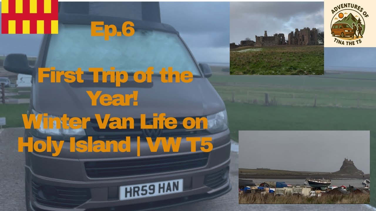 Первая поездка года! Зимняя жизнь в фургоне на острове Холи-Айленд | VW T5