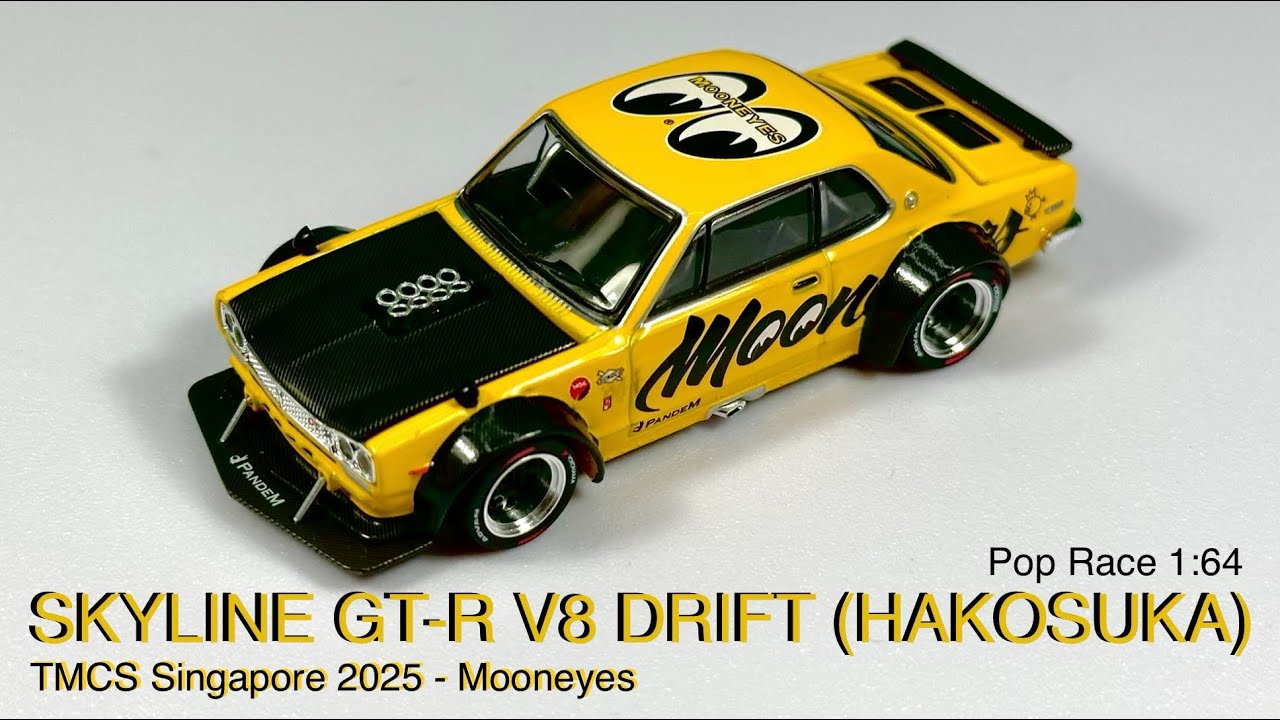 Unboxing POP RACE 1:64 Skyline GT-R V8 Drift (Hakosuka)- TMCS Singapore 2025 - Mooneyes #154