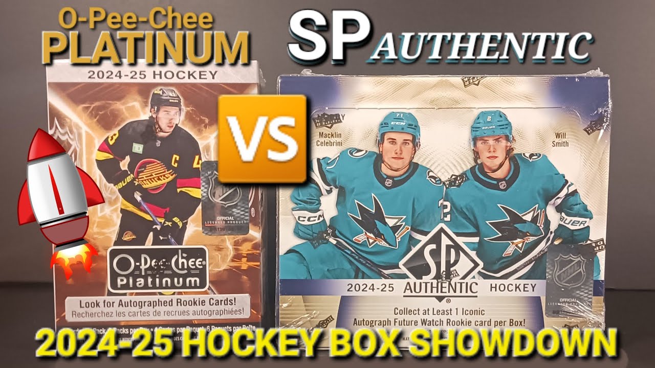 WHICH WOULD YOU BUY? 🤔 PLATINUM BLASTER vs. SP AUTHENTIC 2024-25 HOCKEY BOX COMPARISON #hockeycards 