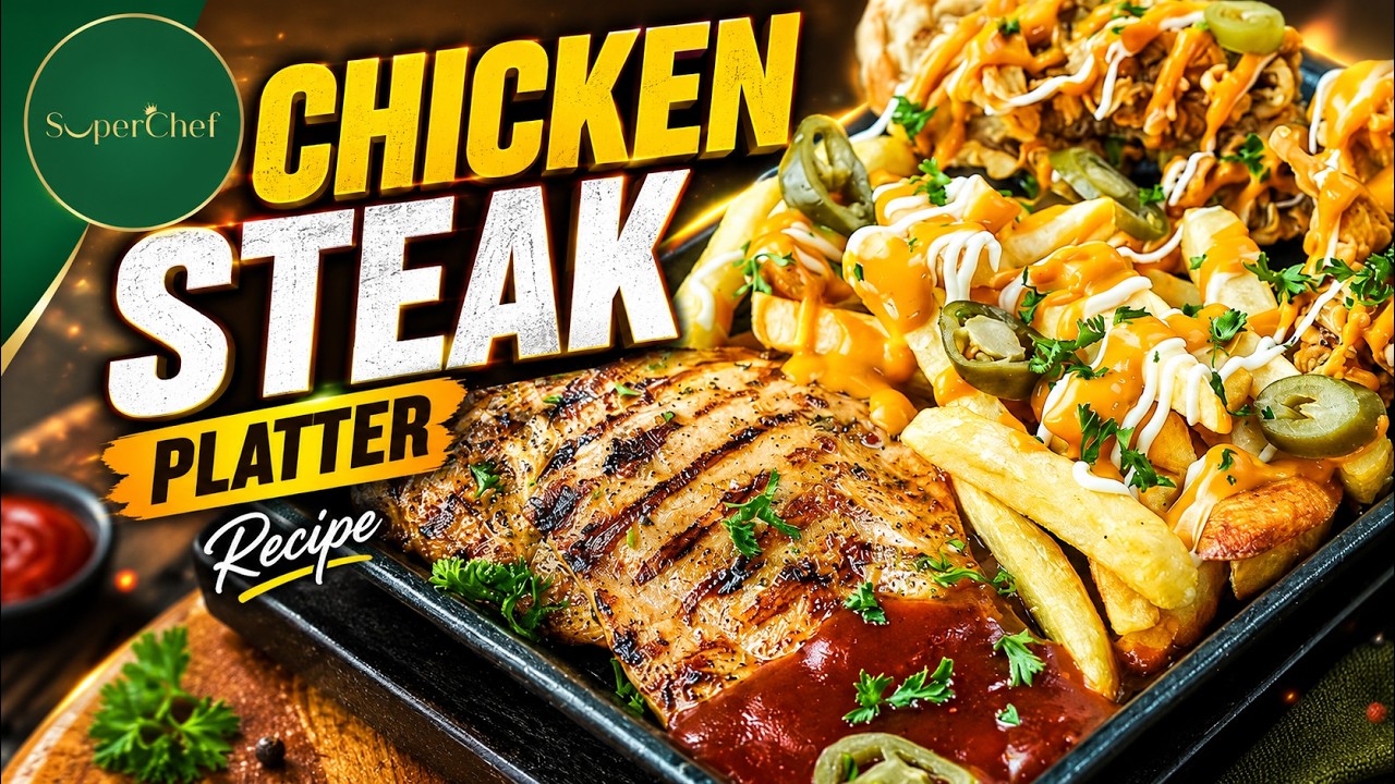 Street Style Chicken Steak Platter Recipe | Juicy Street Style Chicken Steak Platter for Ramzan