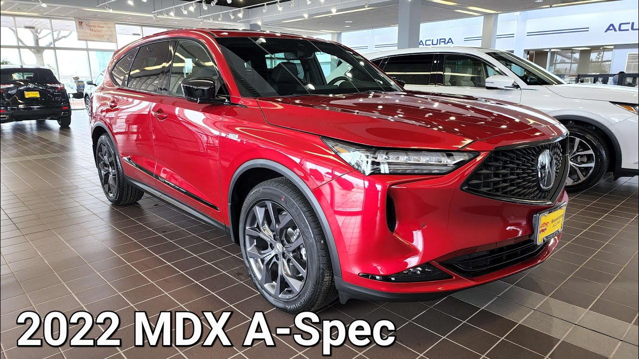 2022 MDX A-Spec in Performance Red Pearl with Ebony interior: Full Outside and Inside Walkthrough