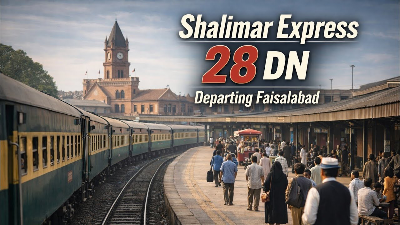 28 DN Shalimar Express Departure from Faisalabad | Tracks and Transit