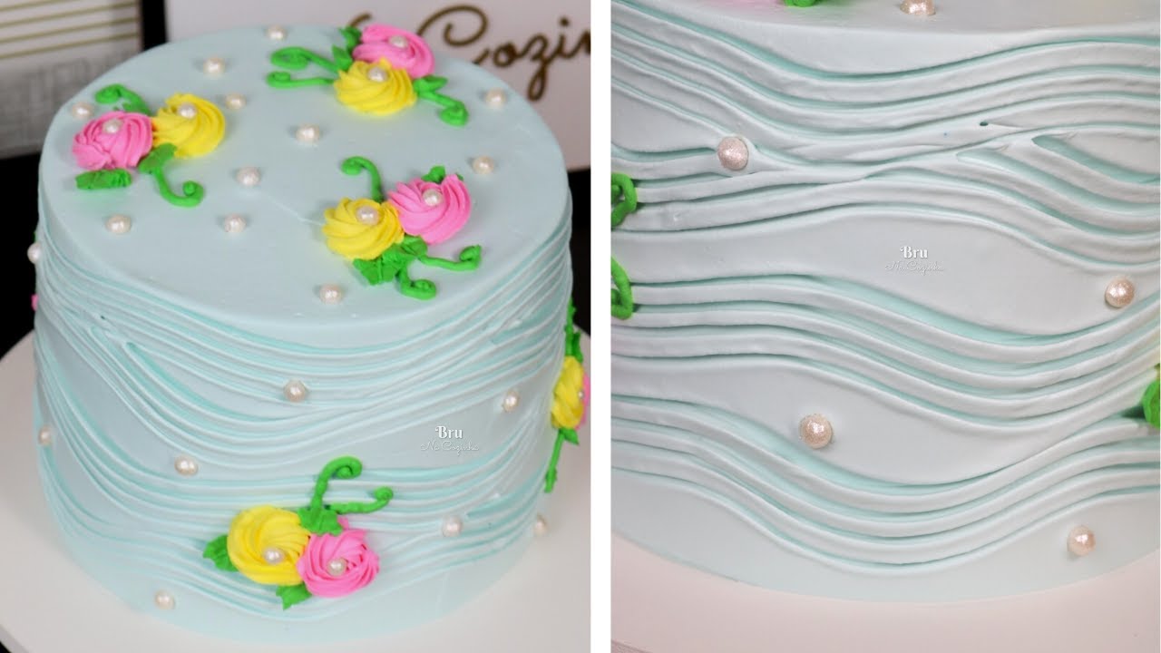 BOLO DECORADO COM O GARFO - DECORAÇÃO DELICADA COM GARFO | Bru na Cozinha