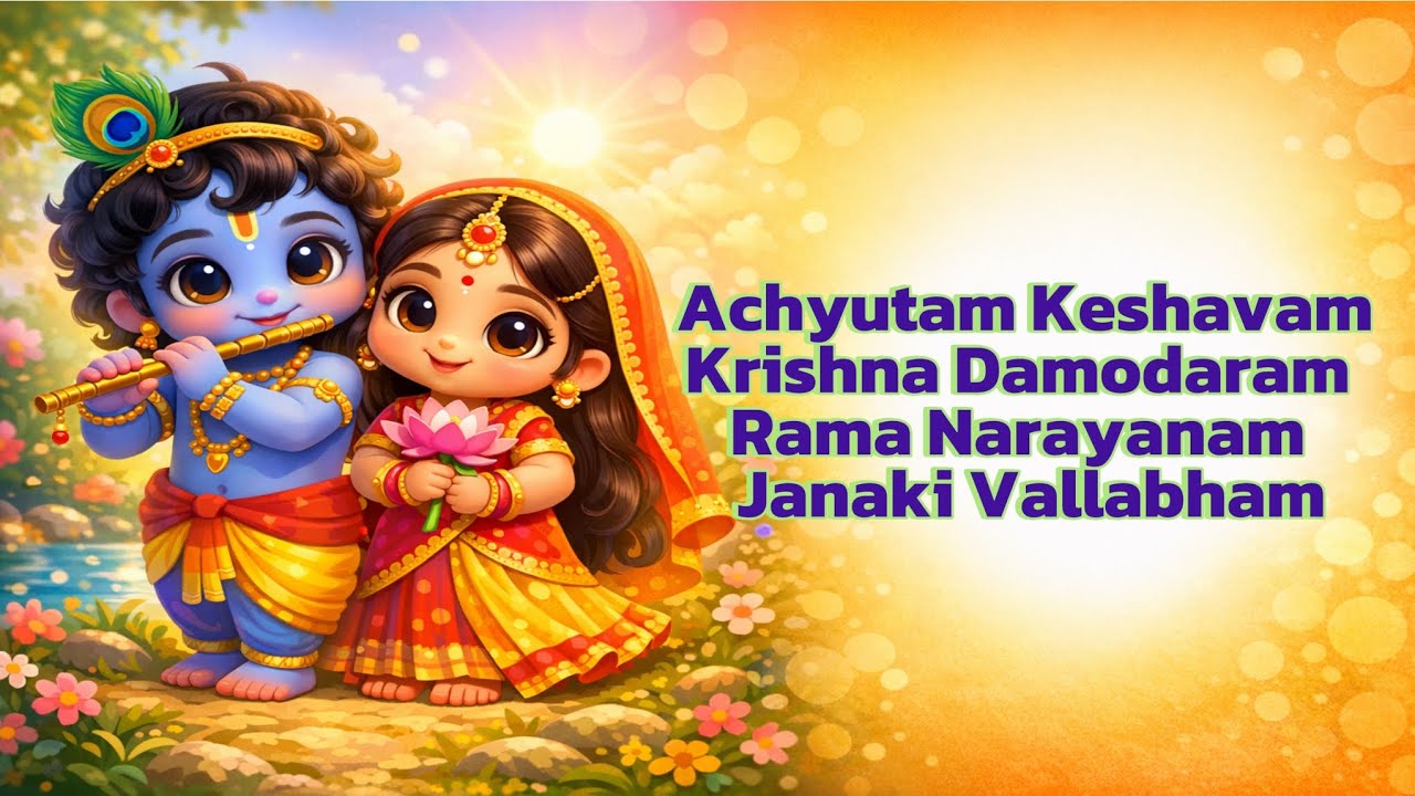 Achutam Keshavam Krishna Damodaram | Rama Narayanam | A Divine Healing Bhajan #Krishna bhajan #viral