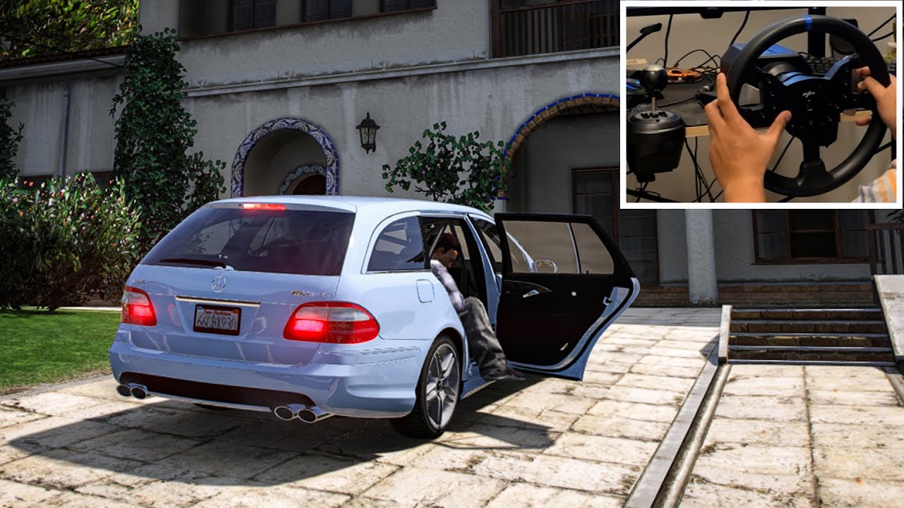 GTA 5 - Luxury Private Taxi Job with Mercedes-Benz E55 AMG | Steering Wheel Gameplay