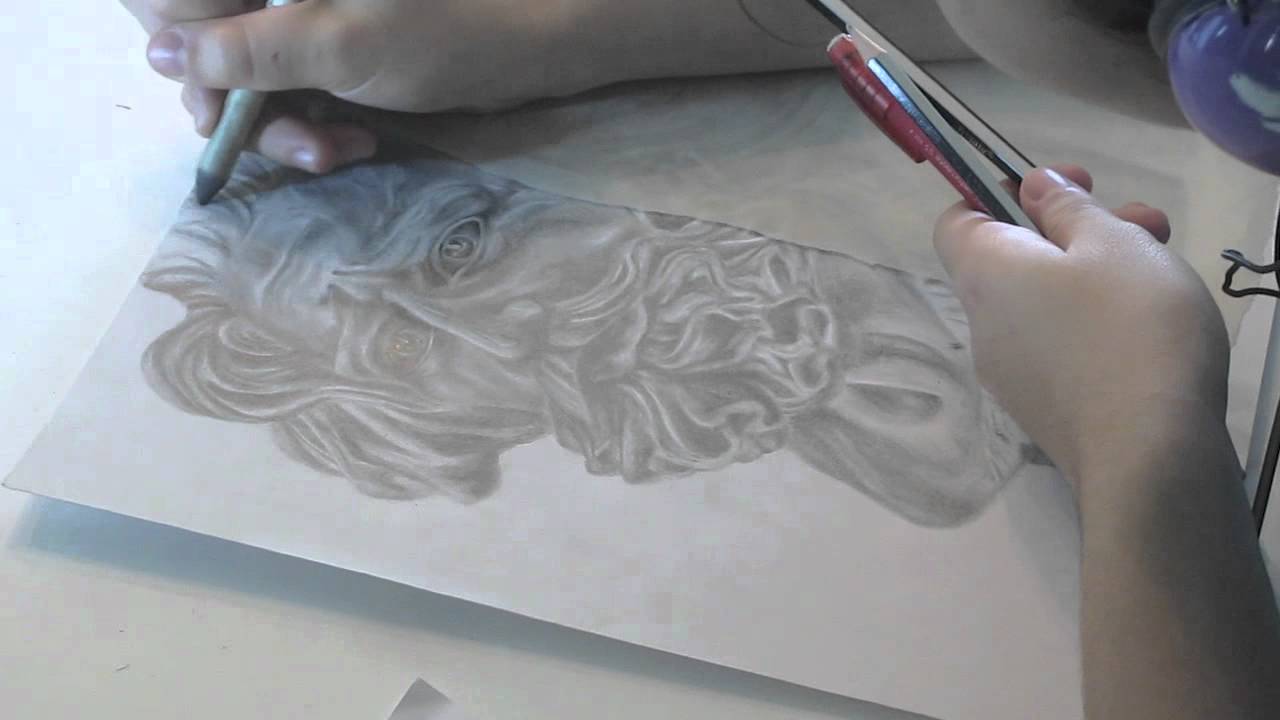 F.[A].B: Drawing ZEUS, Greek God of the Sky! Black & White Portrait