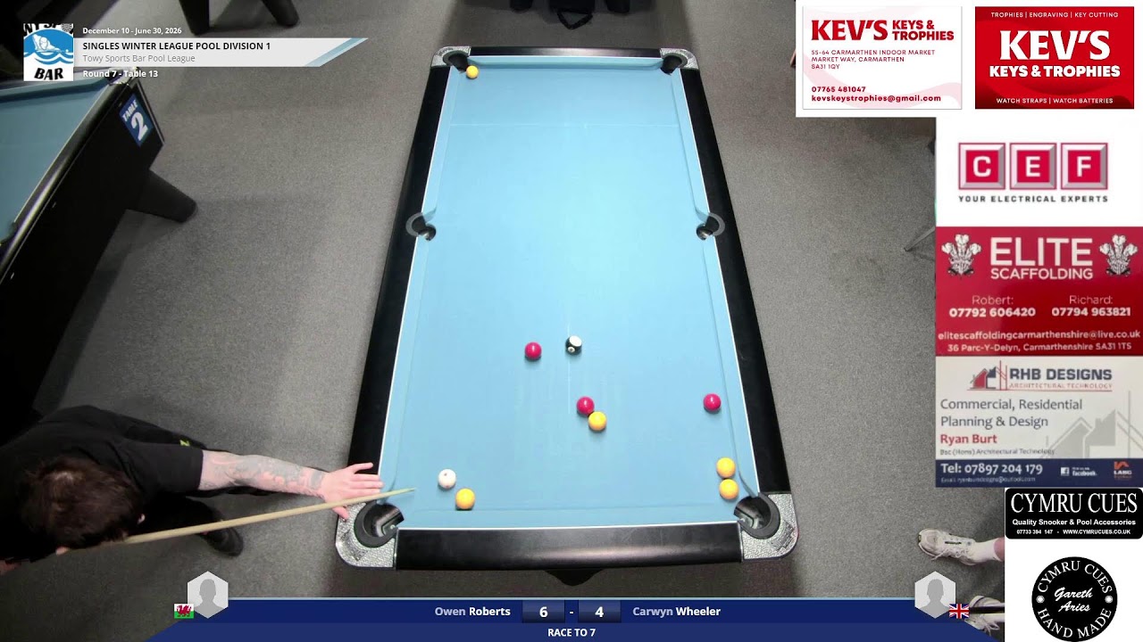 Owen Roberts Vs Carwyn Wheeler Winter Pool Division 1