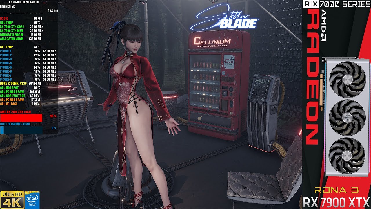 7900 XTX - Stellar Blade, Very High Settings, FSR3 Native AA 4K