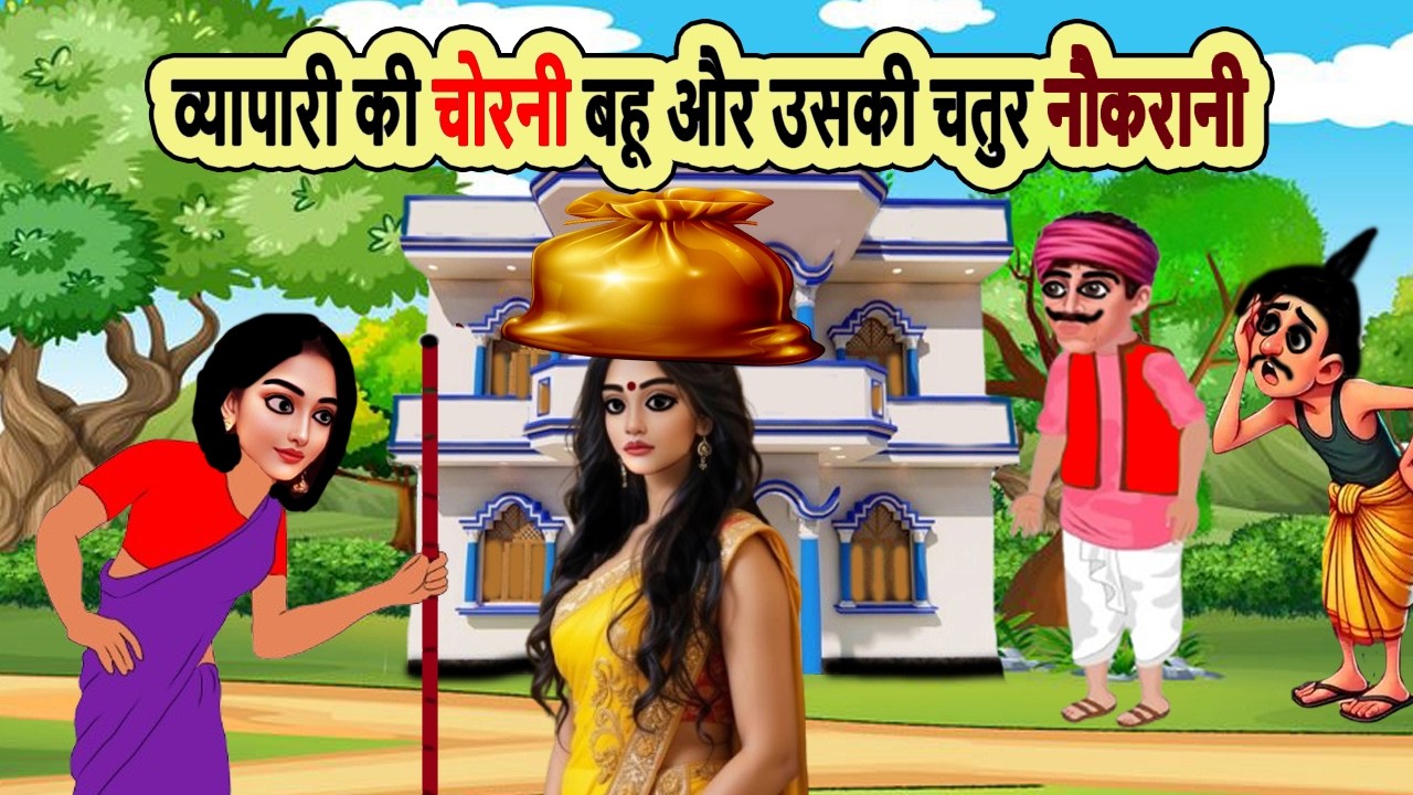 व्यापारी की चोरनी बहू और उसकी चतुर नौकरानी | cartoon story | moral story | hindi | mann k voice