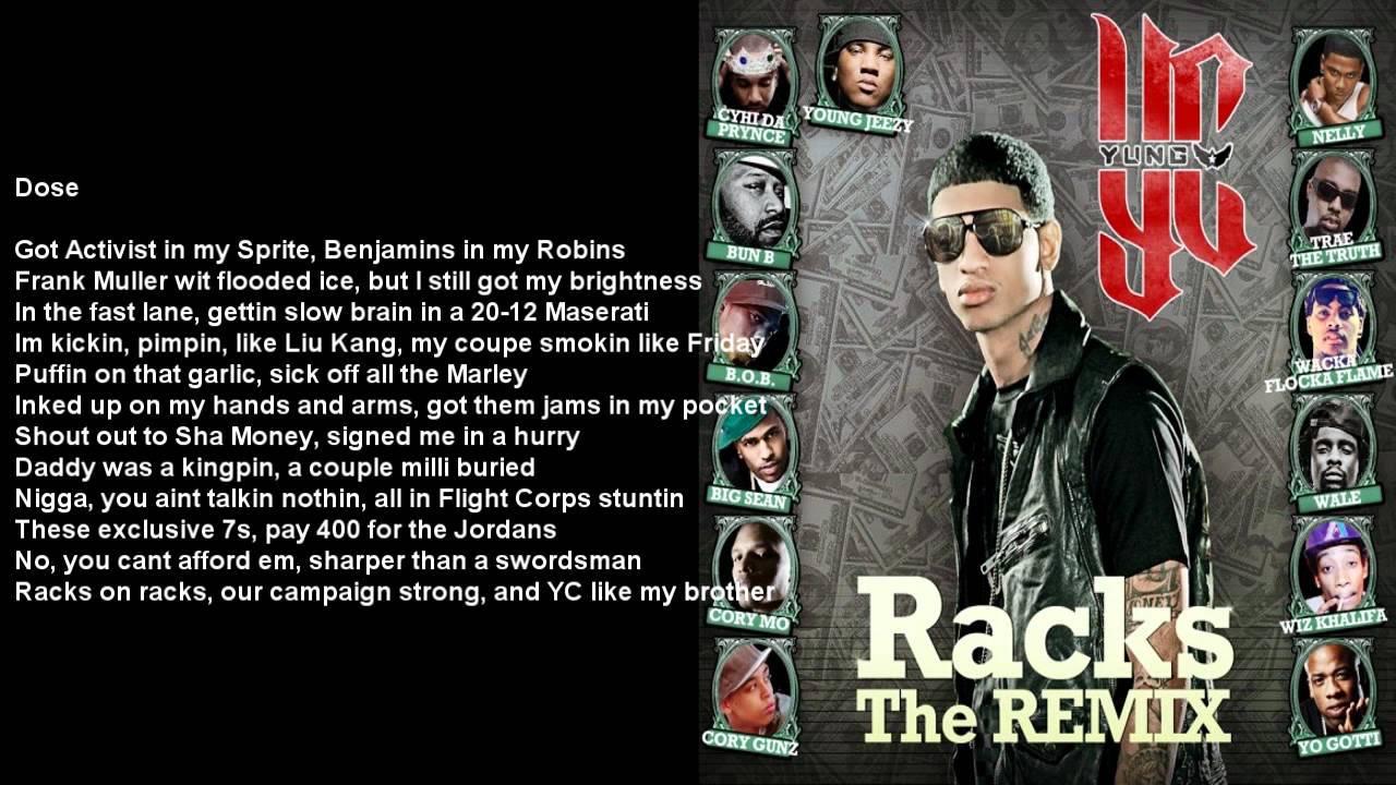 Racks Remix (Full) - YC feat. Various Artists - Bass Boosted w/ Lyrics on Screen