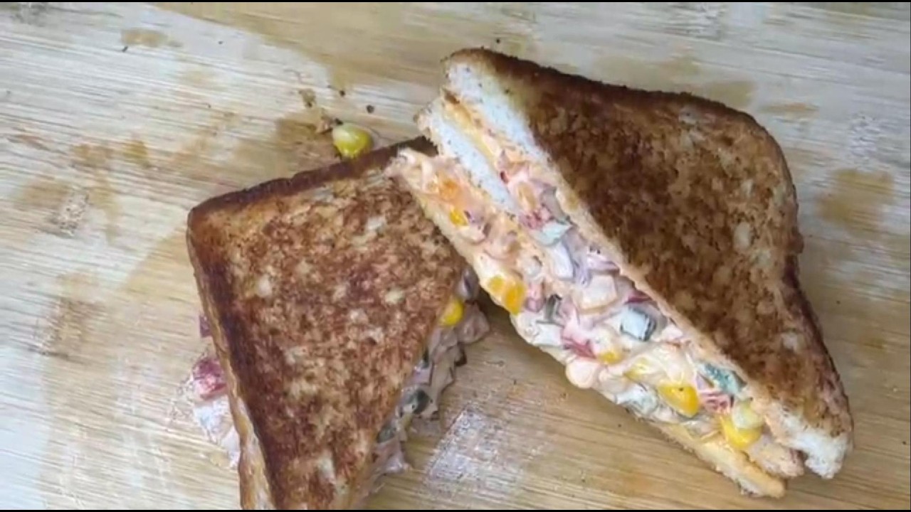 Mumbai Street Style Veg Club Sandwich | Triple Layer Sandwich Recipe | Spicy Grilled Sandwich