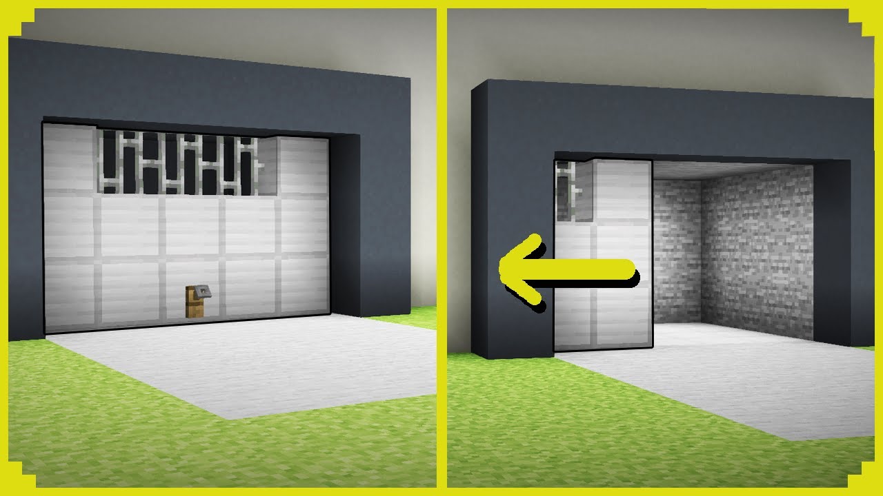 🦊Como fazer um PORT&Atilde;O DE GARAGEM DESLIZANTE no MINECRAFT