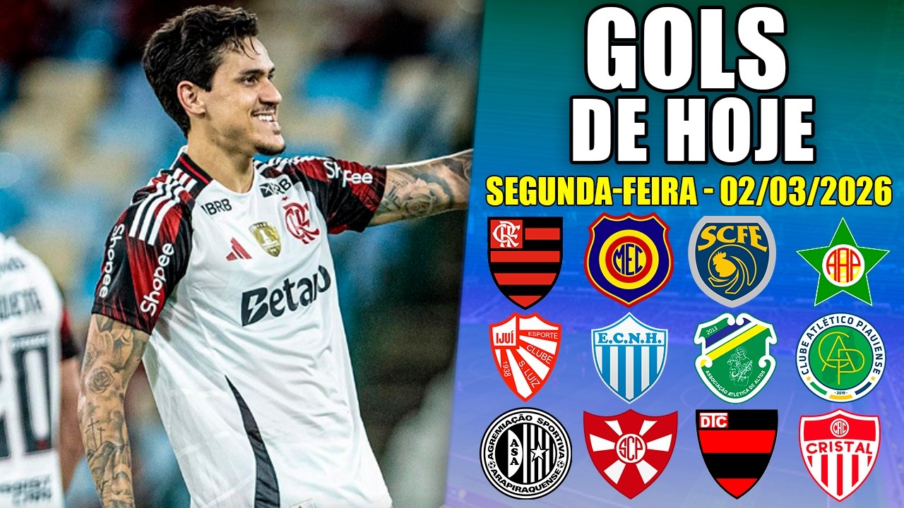 ⚽ TODOS OS GOLS DESTA SEGUNDA-FEIRA 02/03/2026 - GOLS DE HOJE ESTADUAIS 2026