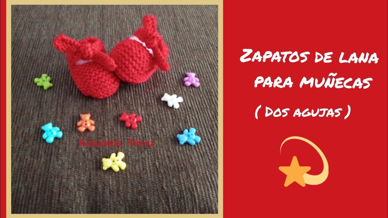 zapatos para muñecas ( Dos agujas)#zapatosmuñecas#tejer #dosagujas