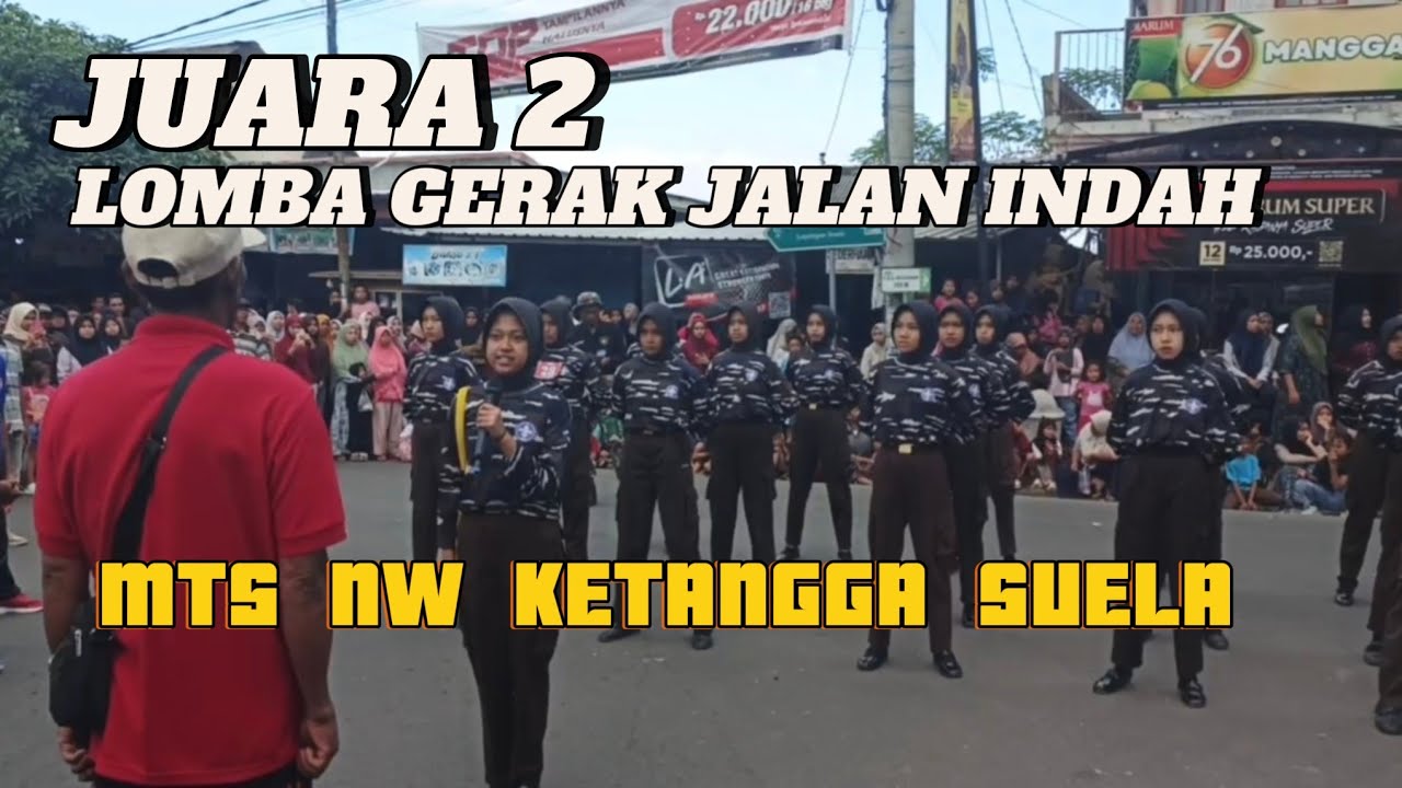 Gerak Jalan Indah Kecamatan Suela 2025: Regu Putri  MTS NW Ketangga Tampil Memukau