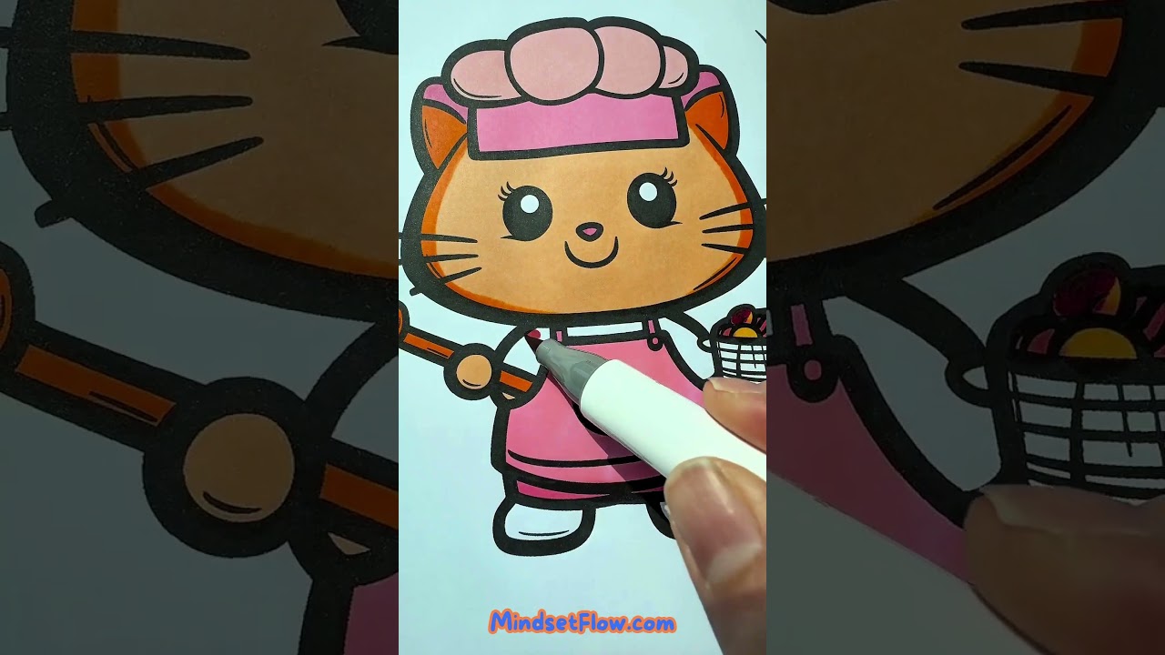 Watch This Grilling Cat Coloring Page Serve Up Cutest Surprise Ever&mdash;Don&rsquo;t Blink! #shorts