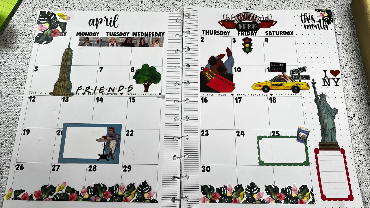 Happy planner big April monthly  layout.