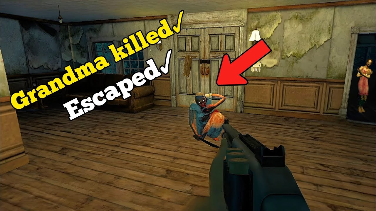 Escaped from grandma house before killing grandma 😎 |Curse of grandma multiplayer|