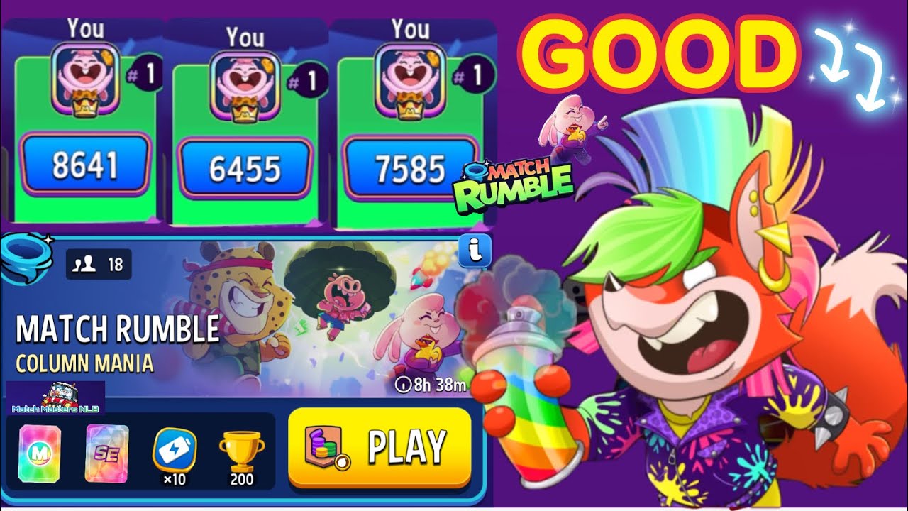 Match Masters Rumble Coluumn Mania Bombs Away 18 players with SE Foxy Roxy Winner 3 Gameplay