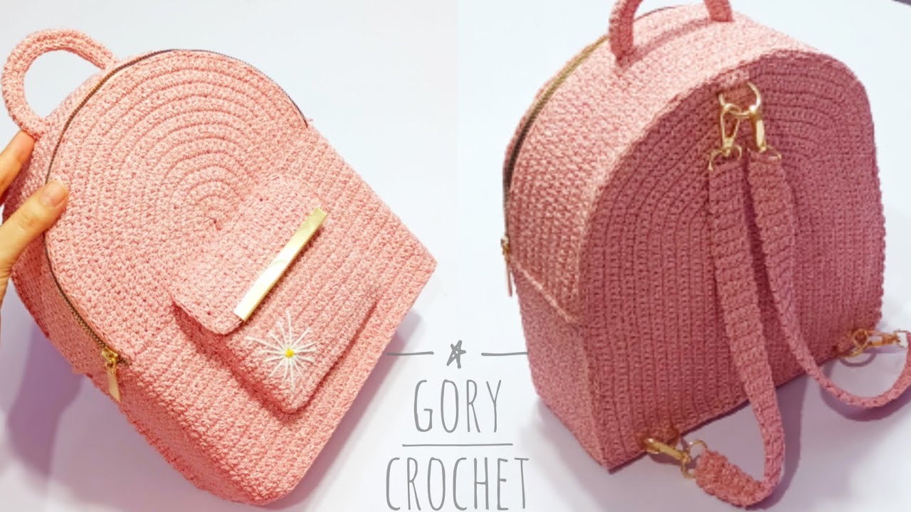 شنطه كروشيه ظهر/باك/Ransel rajutan/Crochet backpack/Вязаный крючком рюкзак/Mochila de crochet
