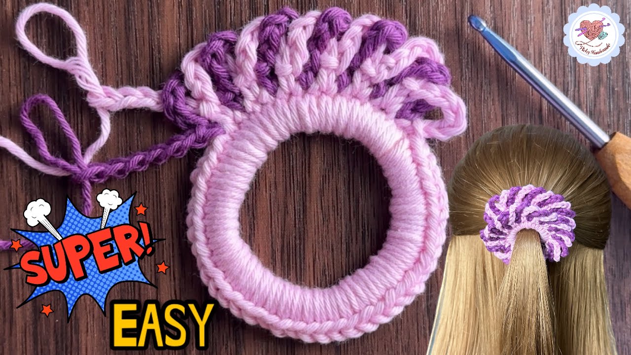 Wow‼️ Super Easy Chain Stitch Crochet Scrunchies /How to Crochet Hair Ties for Beginners