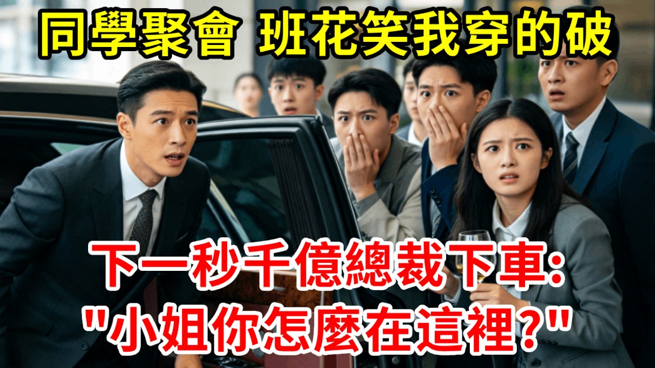 參加高中同學聚會，班花嘲笑我穿的破爛，下一秒千億總裁下車，