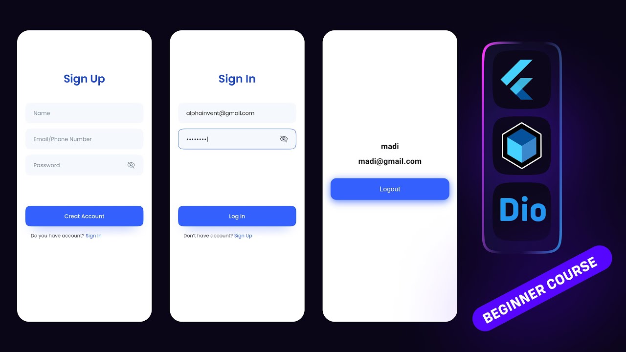 Register & Login - Bloc, Rest API, Dio, Clean Architecture
