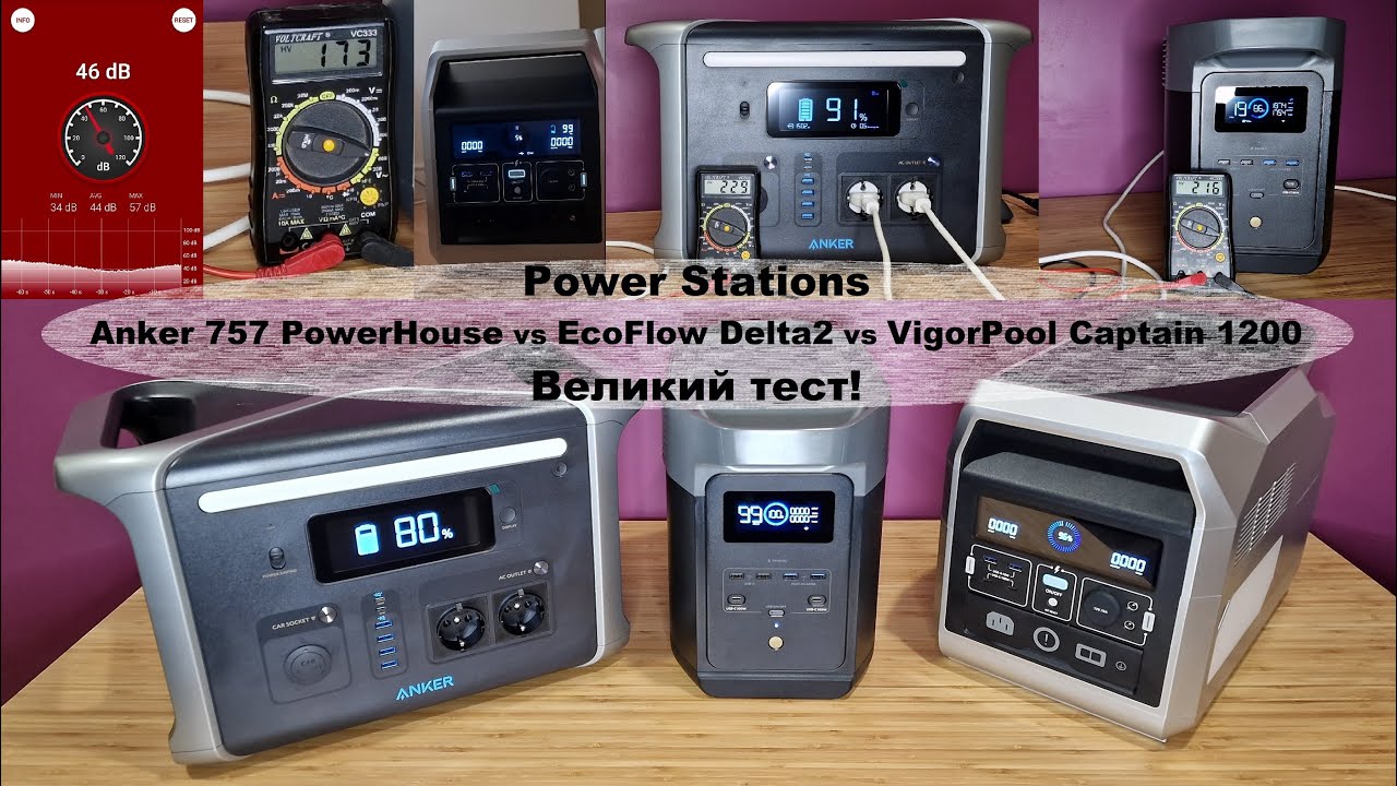 Великий тест зарядних станцій! Anker 757 PowerHouse vs EcoFlow Delta2 vs VigorPool Captain 1200!