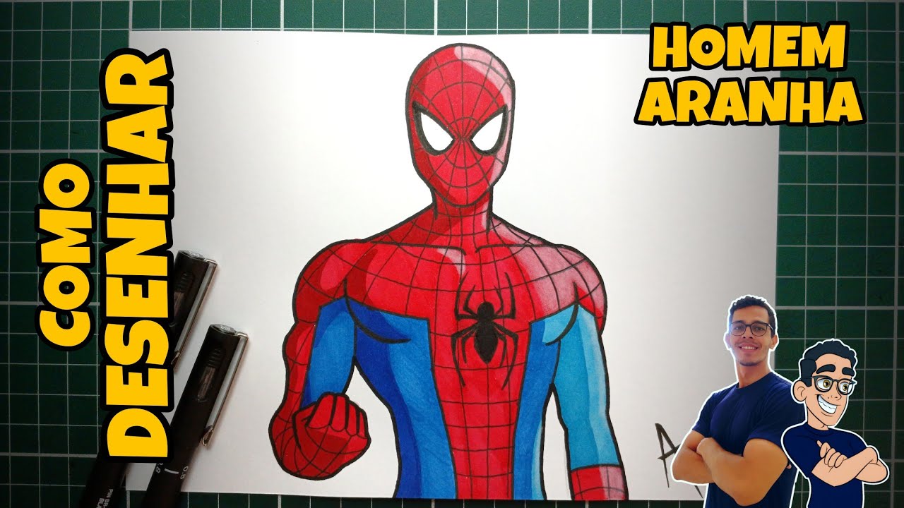 COMO DESENHAR O HOMEM ARANHA - HOW TO DRAW SPIDER MAN