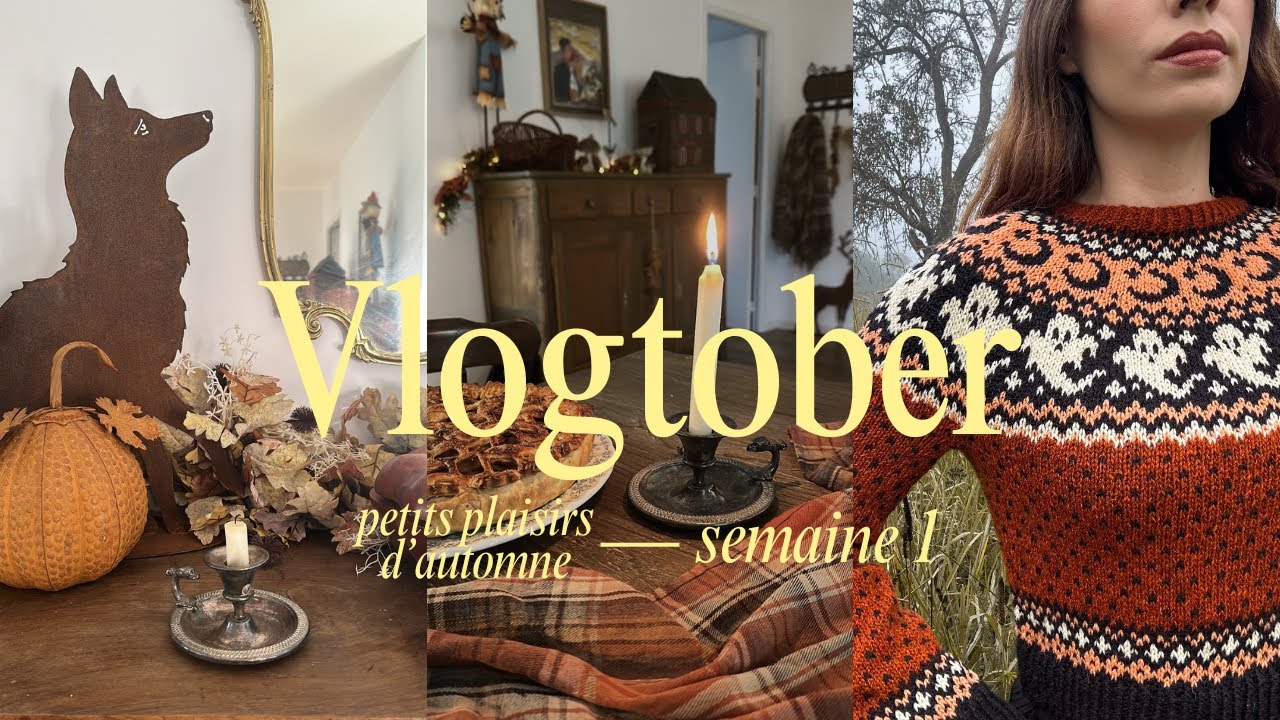 Vlogtober #1 | Tricot pull d&rsquo;Halloween, broderie & d&eacute;co d&rsquo;automne 🍂