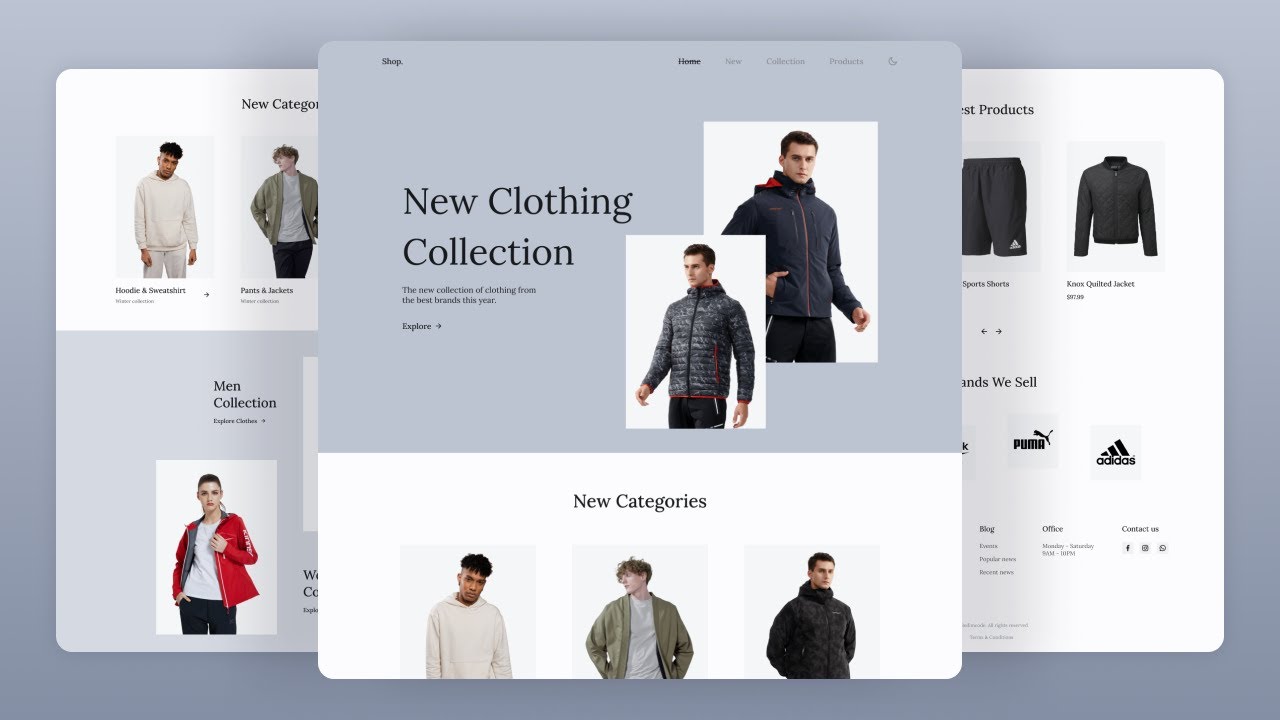 👕 Responsive Clothing Landing Page Design Using HTML CSS & JavaScript