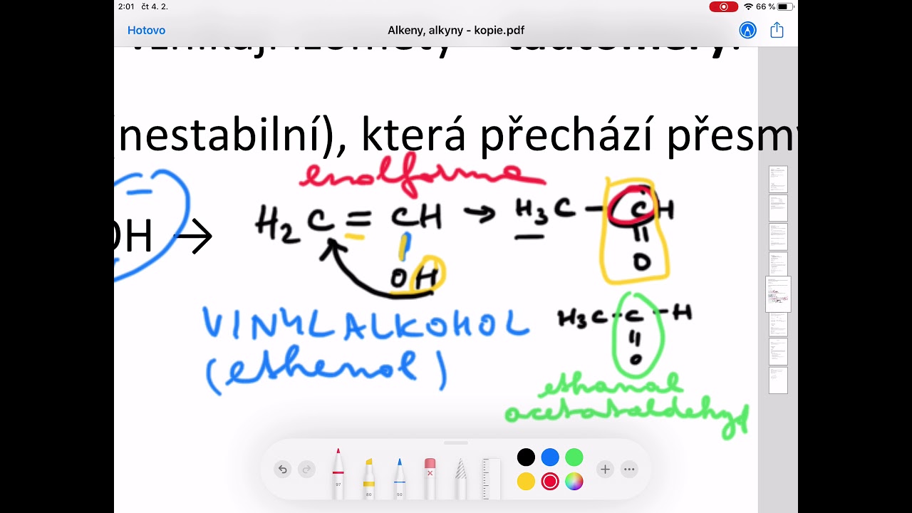 Adice alkenů a alkynů - 2. část