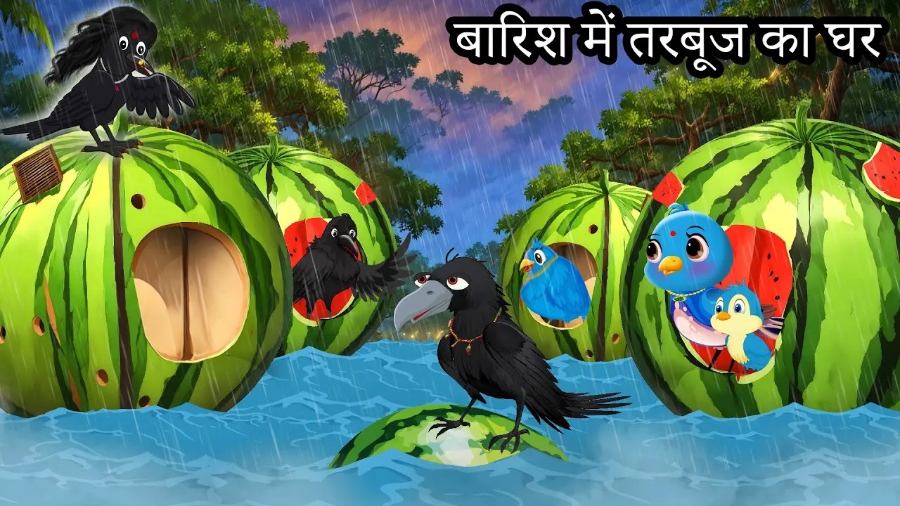 बारिश में तरबूज़ का घर | barish ki kahani | Hindi | Lado chidiya