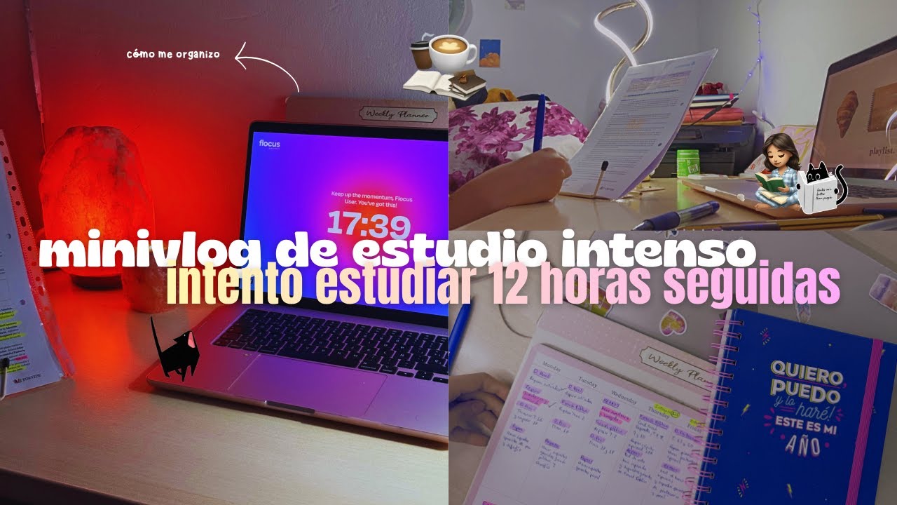 un d&iacute;a muuy largo entre apuntes 📚 | intento estudiar 12 horas seguidas