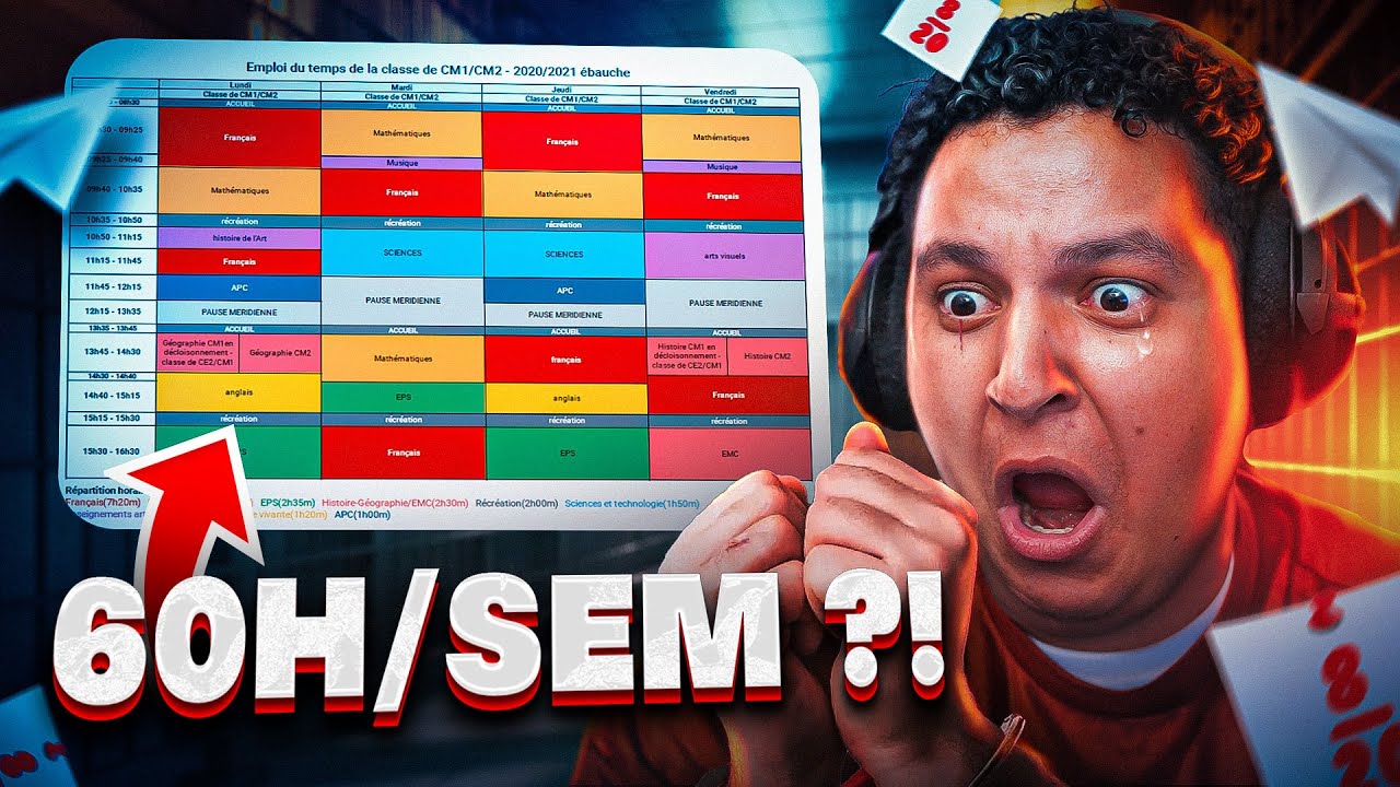60H / SEMAINE A L'ECOLE ??? ( Je réagis à vos PIRES emploi du temps #3 )