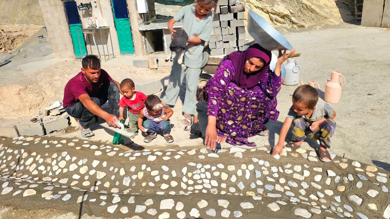 “Building a Water Channel & Joyful Village Life with Salahaddin’s Family” 🏞️🧱👨‍👩‍👧‍👦