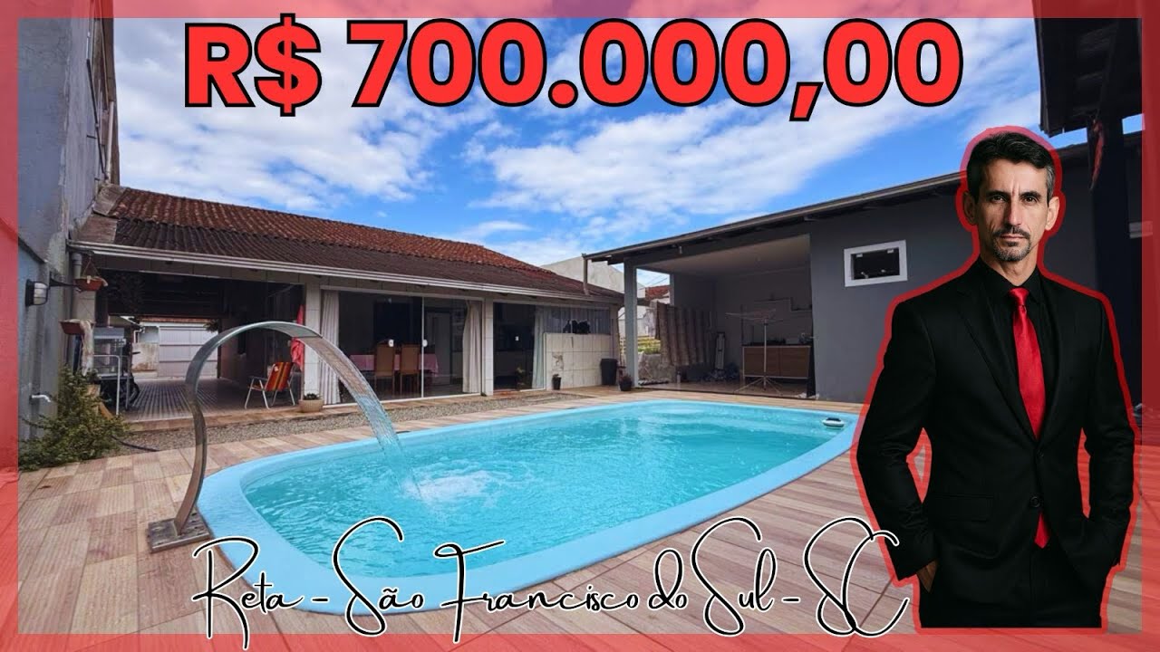 Casa Alto Padrão à Venda no Bairro Reta – São Francisco do Sul/SC | Piscina + Permuta