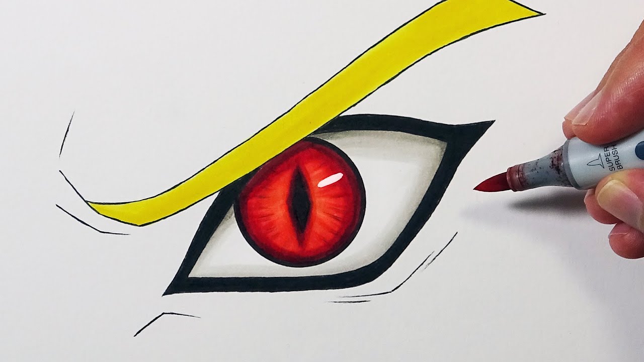How To Draw Naruto's Nine Tails Eye! - Step By Step Tutorial