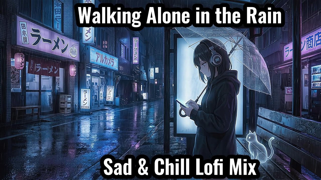 Walking Alone in the Rain ☔️ Sad & Chill Lofi Mix🌧️ 雨の夜 • ネオンライト • 閑散とした通り • 孤独な散歩