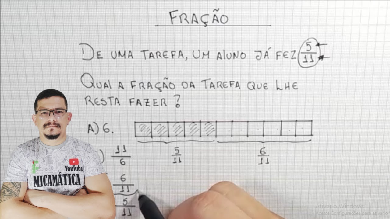 FRAÇÃO: 4 questões para quem tem dificuldade. Prof. Micamática